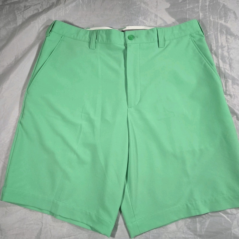 Cutter & Buck DryTec Golf Shorts Mens 34 Green Performance Stretch Flat Front